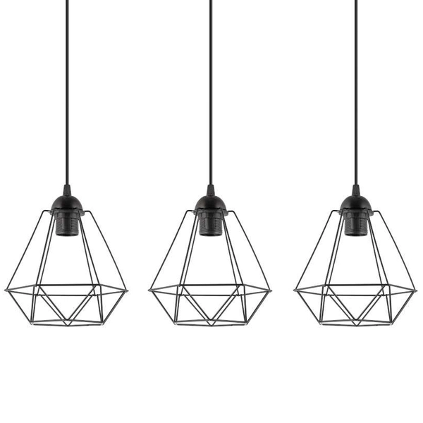 Industrialna lampa wisząca VEN W-L 1210/3 druciana czarne