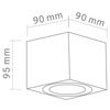 Spot LAMPA sufitowa Lago Bianco Orlicki Design regulowana OPRAWA metalowa kostka cube biała
