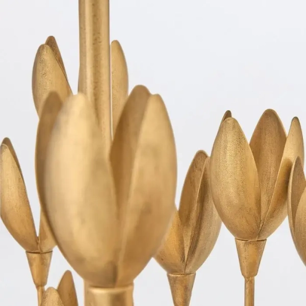 Dekoracyjna wisząca lampa Flora QN-FLORA10-GD kwiaty do jadalni złote