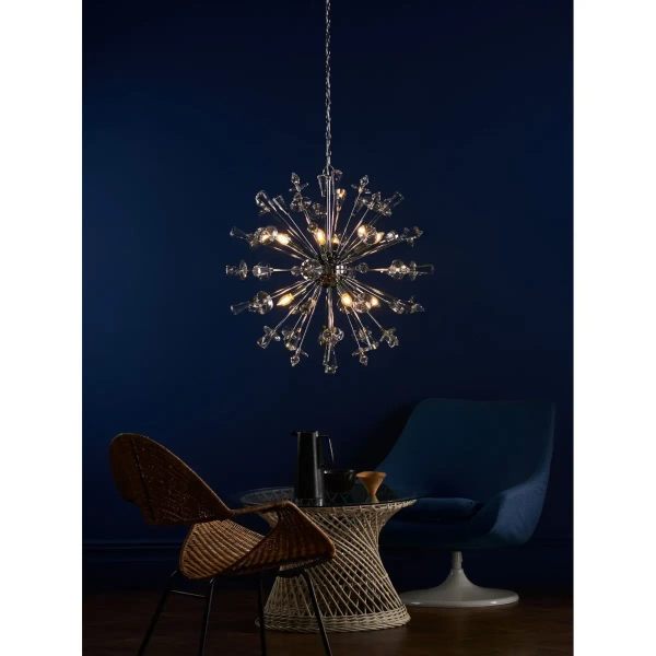 Designerska wisząca lampa Exodus EXO0850 kryształowa chrom