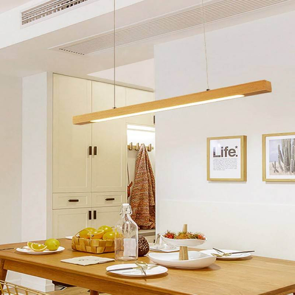 Wisząca lampa drewniana Dritta ABR-LLZ-24W LED 24W 3000K listwa brązowa