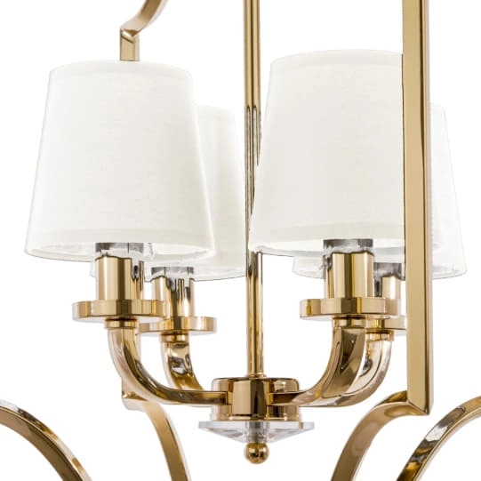 Wisząca lampa salonowa New York p04667au-wh Cosmolight metal tkanina złota biała