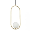 Wisząca lampa do salonu 23135 kula szklana złoty biały