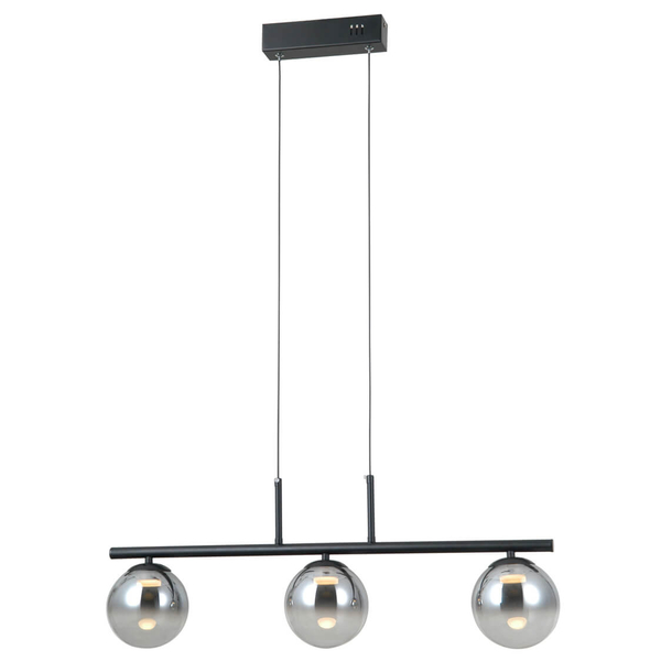 Lampa wisząca szkło Velada PND-34381-3-BK LED 45W 3000K czarny przydymiony
