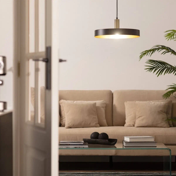 Metalowa wisząca lampa Dario ABR-LWO-DARIO-C talerz nad wyspę czarna