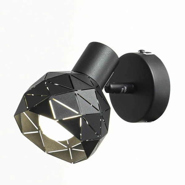 Regulowana LAMPA ścienna REUS LP-8069/1WS BK Light Prestige metalowa OPRAWA geometryczny kinkiet czarny