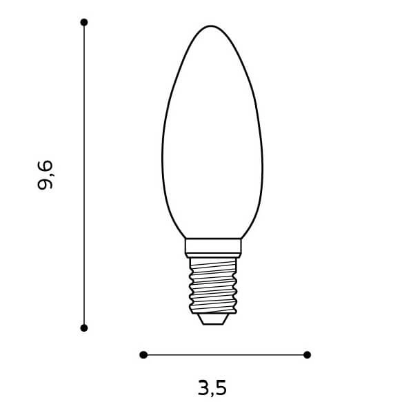 Świecznikowa żarówka AZ4016 Azzardo E14 5W 450lm 2700K szklana biały