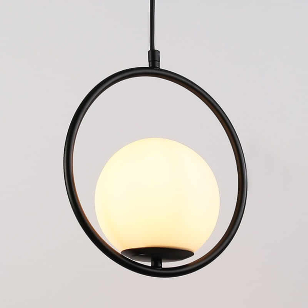 Wisząca lampa Milano ABR-LWMR-E27 Abruzzo bańka zwis czarna biała