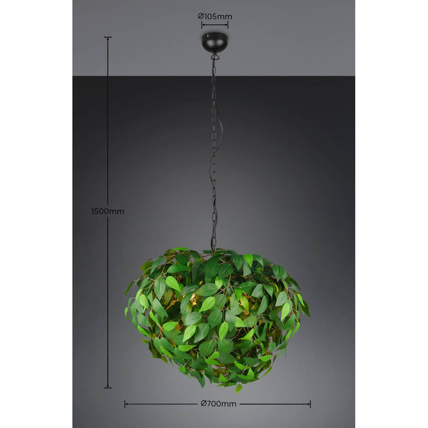 Lampa wisząca do jadalni Leavy R10464015 RL Light liście zielona czarna