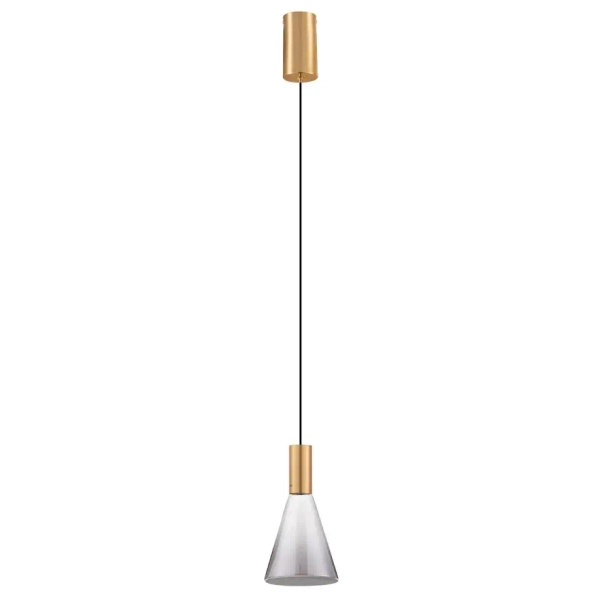 Stożkowa wisząca lampa SARDUNO LE45137 LED 8W 3000K złota szara
