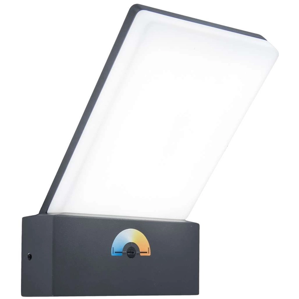 Zewnętrzna LAMPA elewacyjna PANO 5289001118 Lutec prostokątna OPRAWA kinkiet LED 16W 3000K - 5000K metalowy IP54 szary