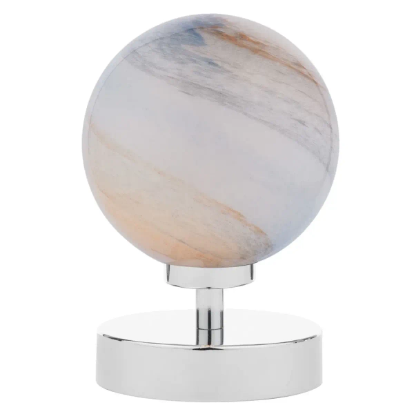 Okrągła lampa stołowa Esben ESB4150-07 szklana kula chrom