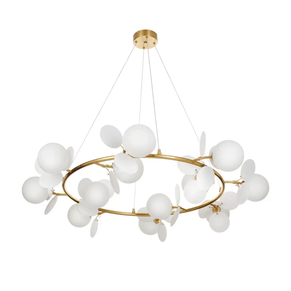 Żyrandol glamour CHIC ST-DL-2969 pierścień do salonu biały złoty