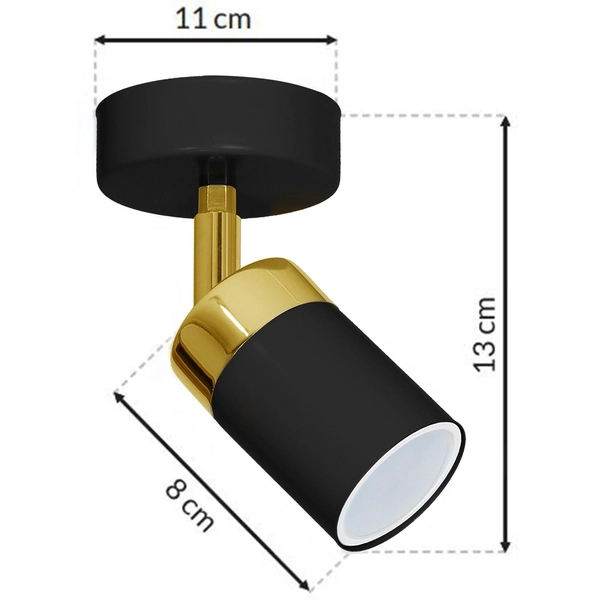 Regulowana LAMPA ścienna JOKER MLP6123 Milagro reflektorowa OPRAWA metalowy kinkiet czarny złoty