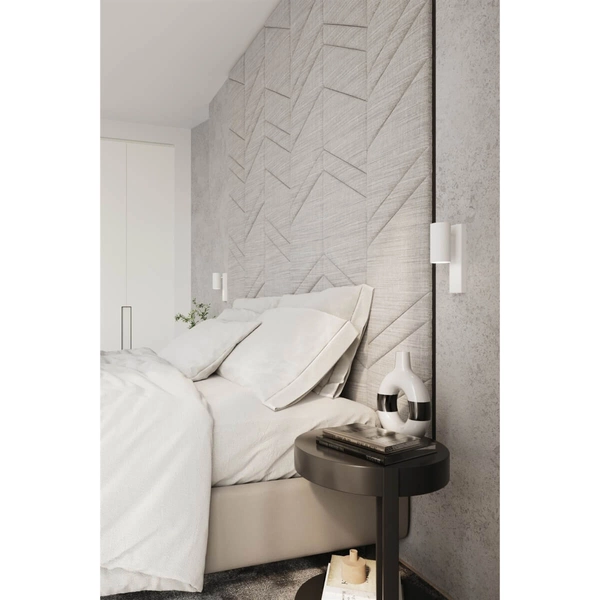 Biała lampa ścienna SL.1076 metalowa tuba do sypialni