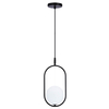 Czarna lampa wisząca Cordel szklana kula frame do sypialni