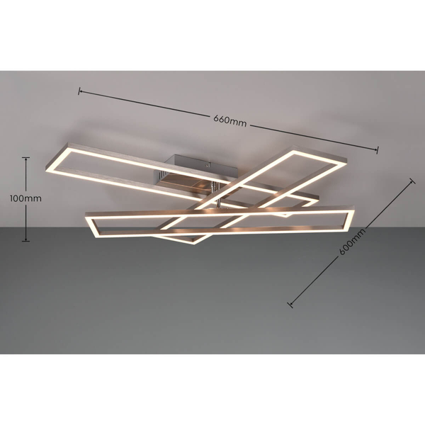 Nasufitowa lampa TESSORA DL107-64423 LED 36W 2700-6000K z pilotem nikiel
