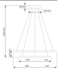 Okrągła LAMPA wisząca SLIM/000023/4000/B MDECO metalowa OPRAWA ring ZWIS LED 51W 4000K biurowy czarny