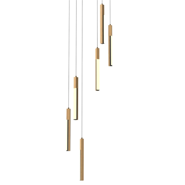 Kaskadowa Lampa wisząca Eliot MD4768-6-3BMT LED 25W 3000K drewniana czarna