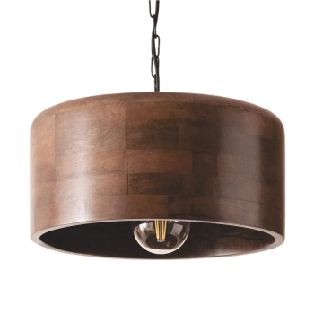 Wiszący lampa z drewno mango Niche ABR-LWD-NICH na łańcuchu brązowa