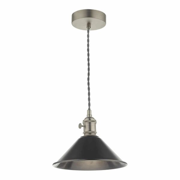 Industrialna lampa wisząca Hadano HAD0161-02 Dar Lighting cyna chrom czarny