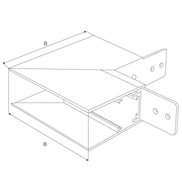 Łącznik kątowy do systemu szyn magnetyczny MT0021 sufitowy biały