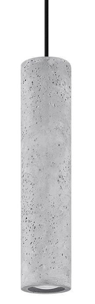 Wisząca LAMPA betonowa SL.0653 okrągła OPRAWA tuba zwis szary czarny