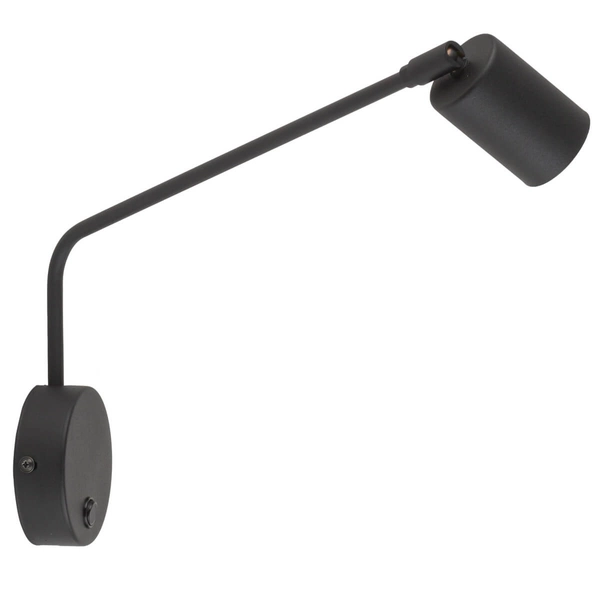 Lampa ścienna z włącznikiem Logan 4743 loftowa regulowana czarna
