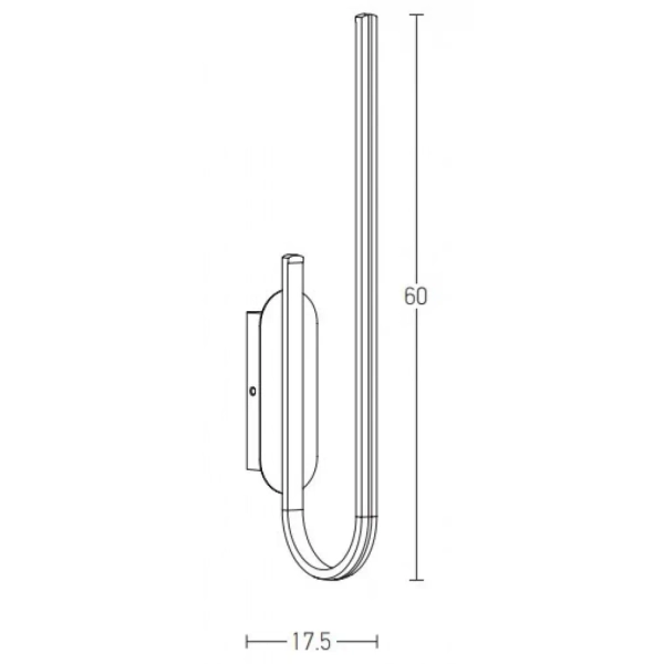 Metalowa lampa ścienna 1936 LED 21W 3000K podłużna czarny