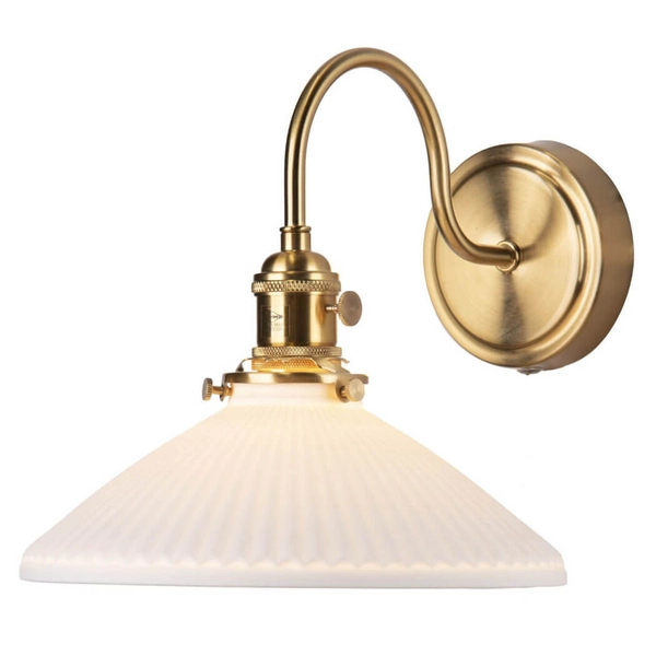 Ścienna lampa do sypialni Hadano HAD0740-10 ceramiczna mosiądz biały