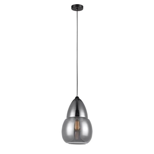 Loftowa lampa wisząca Tesa MDM2358/1A szklana do salonu przydymiona chrom