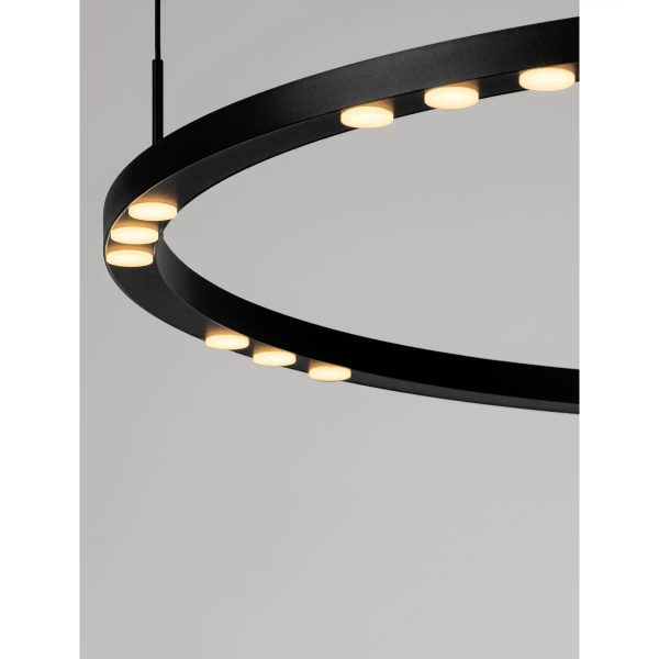 Okrągła lampa wisząca CARENSO LE45407 LED 46W 3000K pierścieniowa czarna