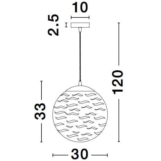 Wisząca LAMPA loftowa ARENAS LE41874 Luces Exclusivas szklana OPRAWA kula ZWIS wzorki przezroczyste chrom