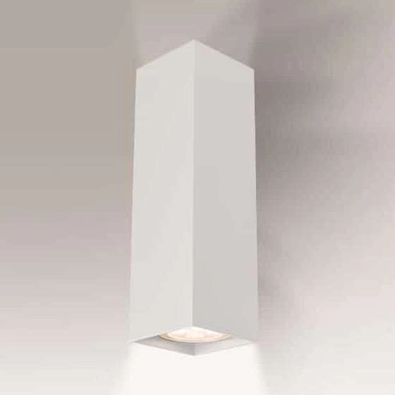 Kinkiet LAMPA ścienna OZU 7464 Shilo prostokątna OPRAWA przyścienna metalowa biała