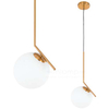LAMPA wisząca CONDI MDM-7475/1-S-G MDECO modernistyczna OPRAWA szklany ZWIS kula ball mosiądz biała