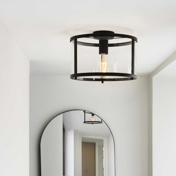 Sufitowa lampa do jadalni Hopton 101540 Endon szkło czarna przezroczysta