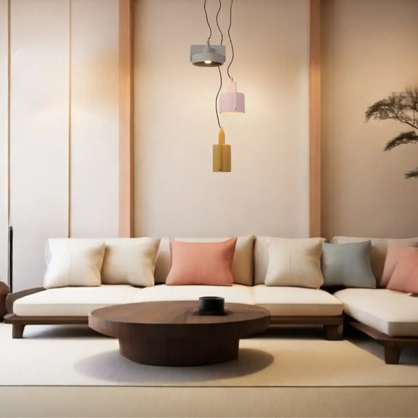 Wisząca lampa do salonu NINJA 44415/03/99 Lucide żółty różowy szary