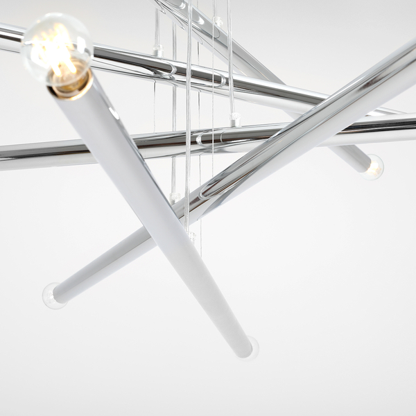 10-płomienny żyrandol Tubo 1072M4 Aldex chrom metalowa lampa salonowa