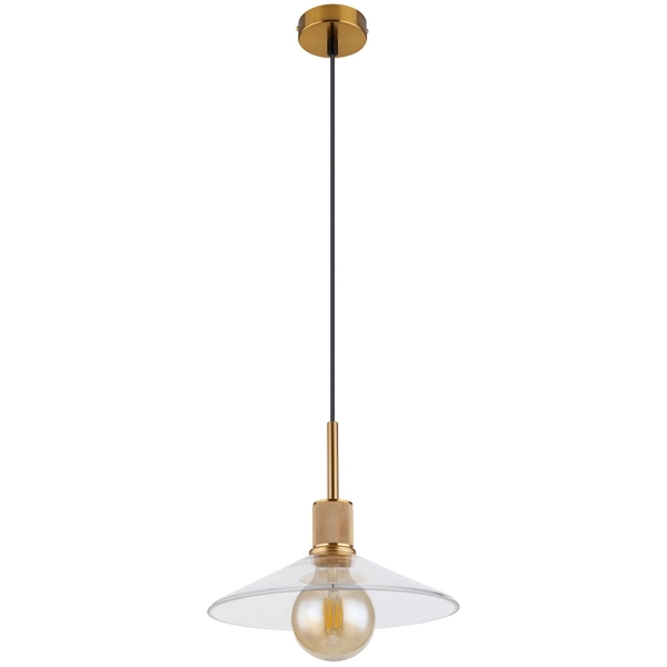 Wisząca LAMPA industrialna ADARA 15461H Globo szklana OPRAWA loftowy zwis przezroczysty mosiądz