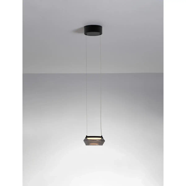 Szklana wisząca lampa OVANIRA LE45194 LED 8W 3000K czarna