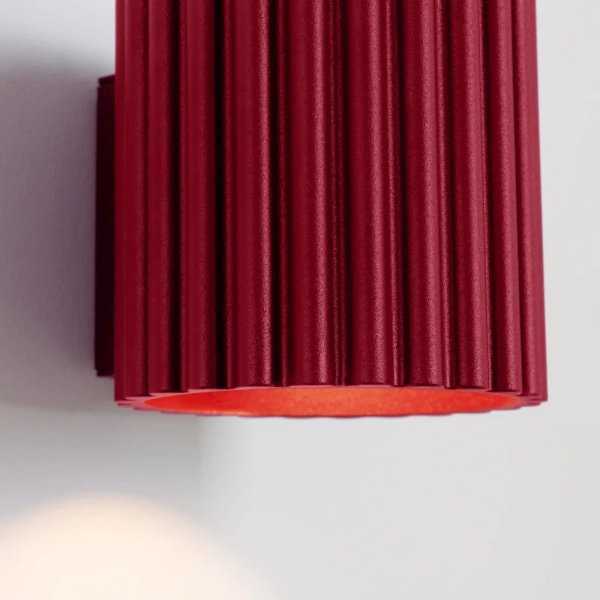 Lampa ścienna burgundowa AURA SL.1821 ryflowana 1xG9 tubka
