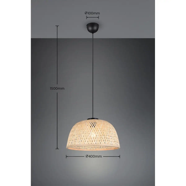Bambusowa lampa wisząca LAURENT R36091032 nad stół czarny naturalny