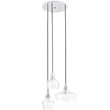 Szklana LAMPA wisząca LONGIS 10525309 Kaspa loftowa OPRAWA zwis kaskada chrom przezroczysty