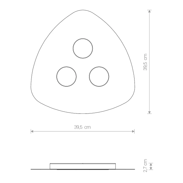 Potrójny plafon ORGANIC 8304 do kuchni zaokrąglony biały