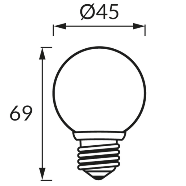 Dekoracyjna żarówka bulb ULKE 4635 E27 1W 59lm pomarańczowy