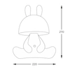 Lampka z włącznikiem stolikowa Bunny KDR-6301-WH LED 3W 4000K biała