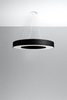 Wisząca LAMPA materiałowa SL.0754 okrągła OPRAWA zwis abażurowy czarny