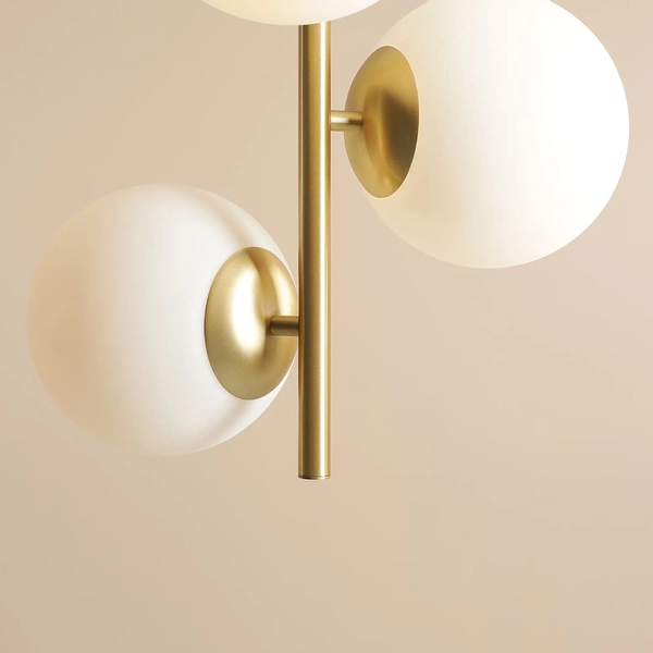 Podwieszana lampa salonowa szkło Fin 1120E40_M Aldex molekuły mosiądz