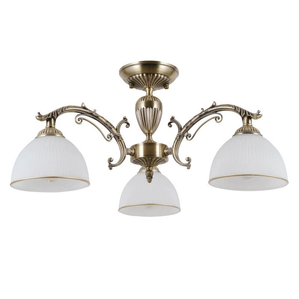 Klasyczny żyrandol pokojowy Feneza lampa mosiądz biała