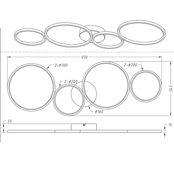 Plafon ledowy Rondo 622610432 sufitowa lampa 37W 3000K czarna